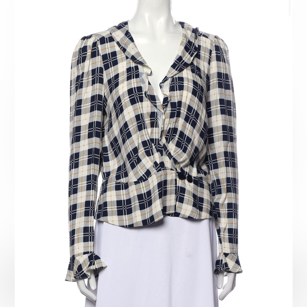 Reformation plaid blouse